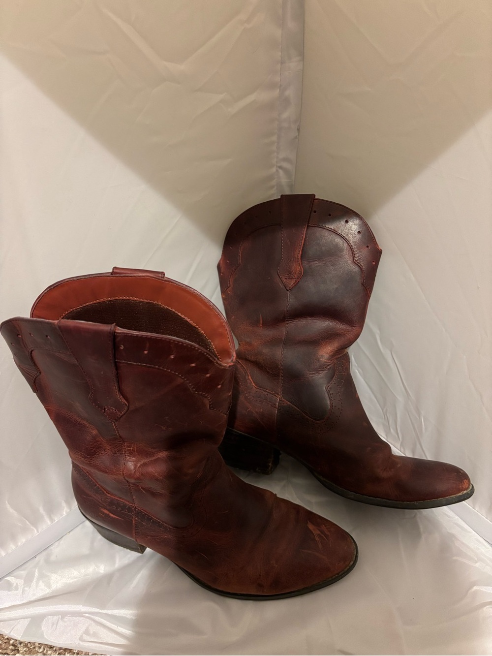 Orange leather Harley Davidson boots. Size 7.5